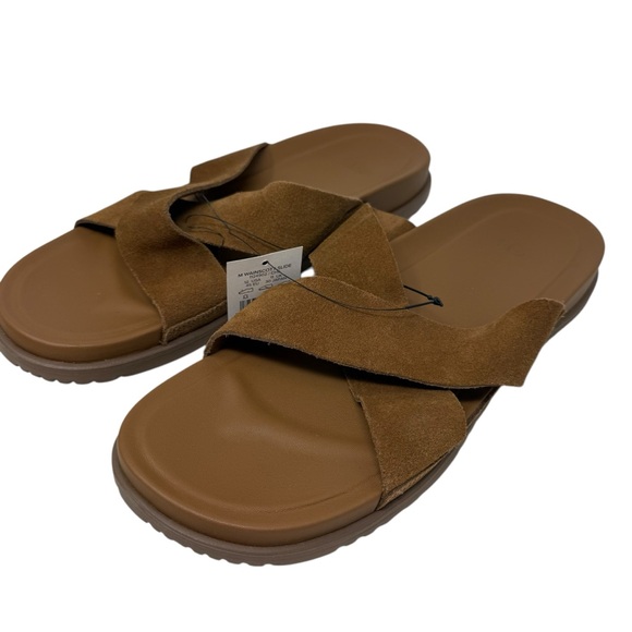 UGG Men\'s size 11 Wainscott Slide Sandal suede chestnut slip on NWT